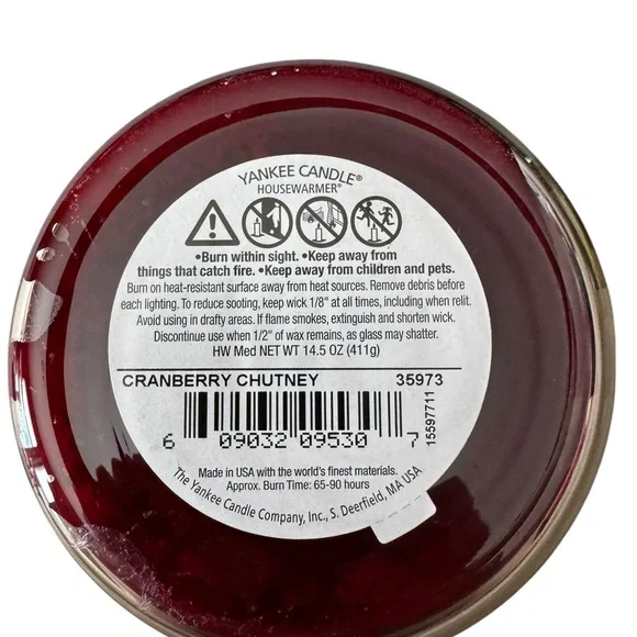NWT Scent Cranberry Chutney Yankee Candle Original Medium Jar Candle 14.5 oz - Picture 3 of 3